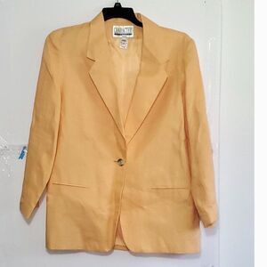 A Character Suburbanwear Vintage 90's Linen Blazer Suit Jacket Corporate Size 12